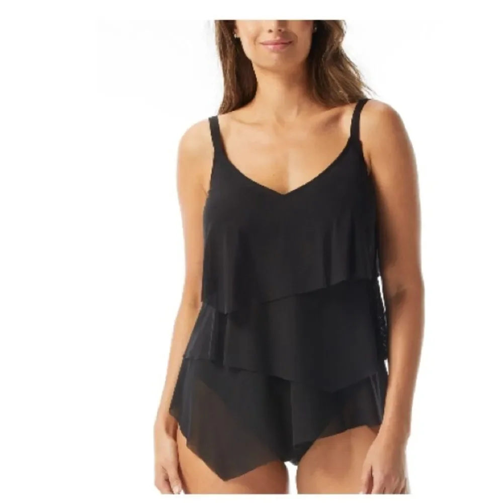 COCO REEF Women' Flourish Underwire BraSized Tankini Top Black swimming suit - Picture 2 of 13